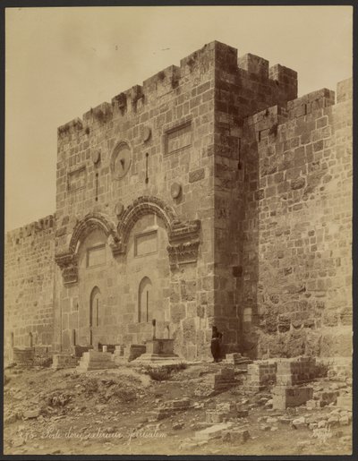 Yttre gyllene dörr: Jerusalem av Félix Bonfils