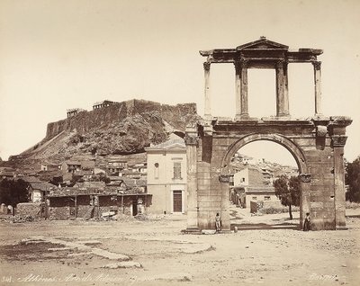 Hadrianus båge på Akropolis i Aten av Félix Bonfils