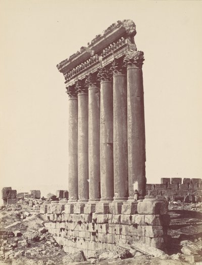 Solens tempel i Baalbec, ca. 1870. av Félix Bonfils