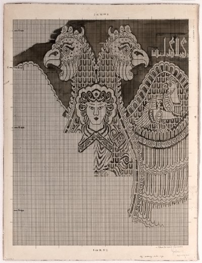 Schematiska ritningar av Buyid Silk (1962.264) av Félix Guichert