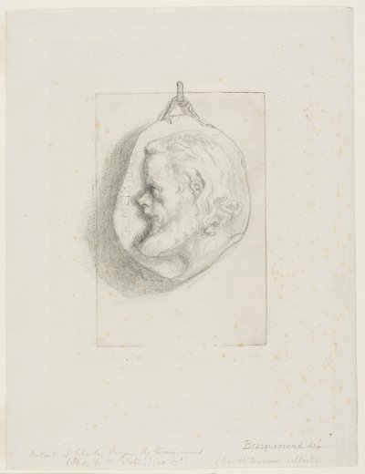 Profilporträtt av Charles Meryon av Félix Henri Bracquemond