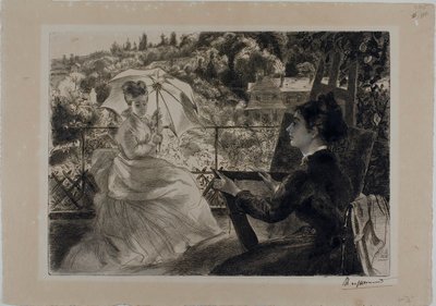 Terrassen på Villa Brancas av Félix Henri Bracquemond