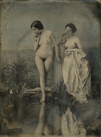 The Bathers - naken studie för en bildkomposition av Félix Jacques Moulin