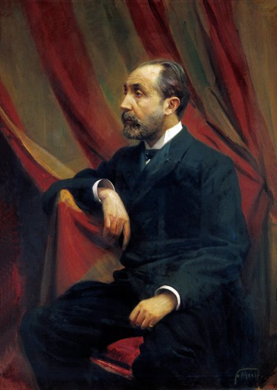 Porträtt av Bartomeu ROBERT i YARZABAL (1842-1902), spansk läkare och politiker av Félix Mestres Borrell
