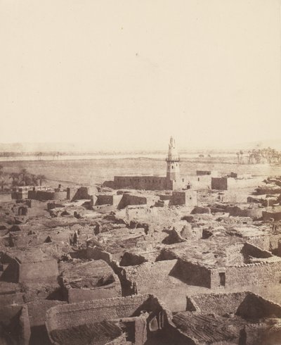 Edfu, General Aspect of the City sett från Py...s centrala plattform, 1851-52, tryckt 1853-54. av Félix Teynard
