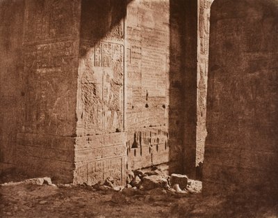 Första pylonen - fransk inskription ristad på den östra gränsen vid punkt H, ön Fila (Philae) av Félix Teynard
