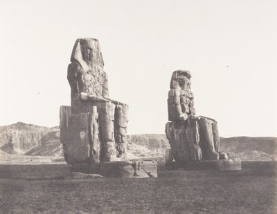 Gournah Thebe, Colosses That of Right, Said of Memnon, 1851-52, tryckt 1853-54. av Félix Teynard