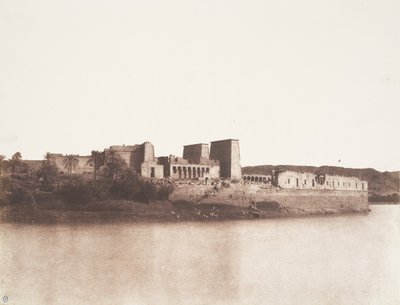 Ön Fileh Philæ, allmän bild tagen från nordväst vid punkt A, 1851-52. av Félix Teynard