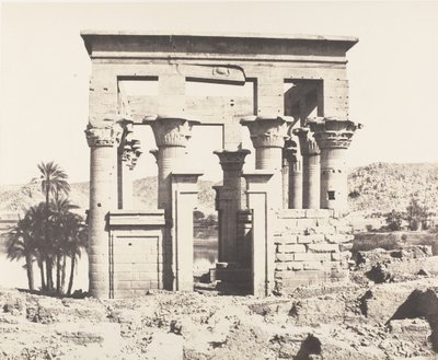 Ön Fileh Philæ, byggnad från öst - Västra fasaden - Utsikt över P..., 1851-52, tryckt 1853-54. av Félix Teynard
