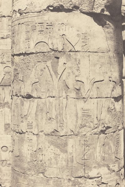 Karnak (Thebe), Palace--Hypostyle Hall--Central Colonnade--Decoration of a Fut av Félix Teynard