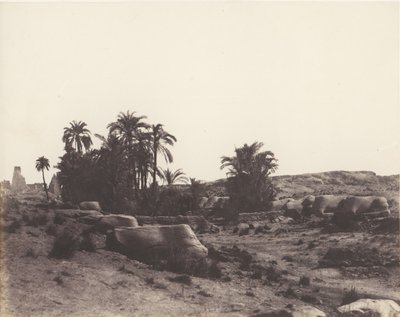 Karnak Thebe, Sfinxernas aveny - Allmän syn tagen från punkt G, 1851-52, tryckt 1853-54. av Félix Teynard