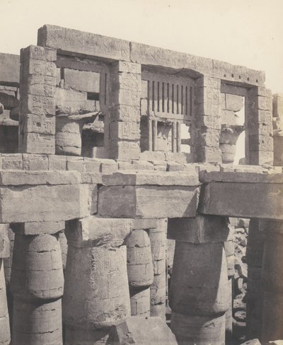 Karnak Thebe, Palace - Hypostyle Hall - Fönster och huvudstäder i ..., 1851-52, tryckt 1853-54. av Félix Teynard