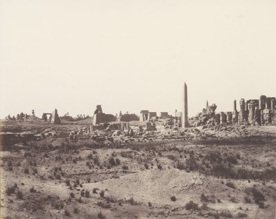 Karnak Thebe, Allmän bild av ruinerna tagna från nordost, i V, 1851-52, tryckt 1853-54. av Félix Teynard