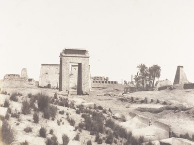 Karnak Thebe, allmän utsikt över ruinerna tagen från punkt B, 1851-52, tryckt 1853-54. av Félix Teynard