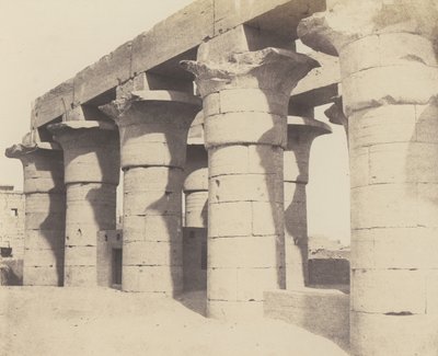 Louksor Thèbes. Construction Centrale - Grande Colonnade, 1851-52, tryckt 1853-54. av Félix Teynard