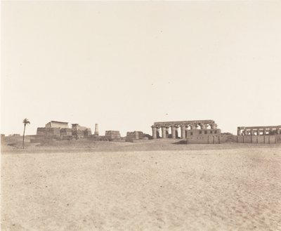 Louksor Thebe, General View of the Ruins, 1851-52, tryckt 1853-54. av Félix Teynard