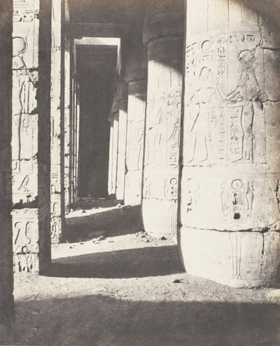 Medinet-Abou Thebe, Later Constructions - Second Court - Ga..., 1851-52, tryckt 1853-54. av Félix Teynard