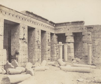 Medinet-Abu Thebe. Senare konstruktioner - Andra domstolen, 1851-52, tryckt 1853-54. av Félix Teynard