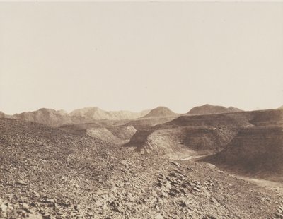 Nubia, Ibrims omgivningar, Arabian Chain - View of a Ravine, 1851-52. av Félix Teynard