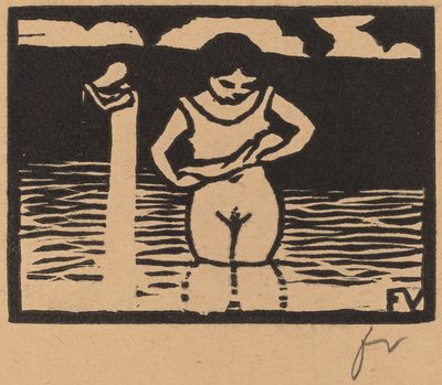 Flicka som lyfter sin skjorta av Félix Vallotton