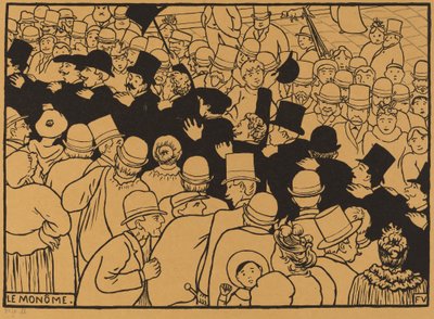 Le Monôme (Paradering genom gatorna i en fil) av Félix Vallotton