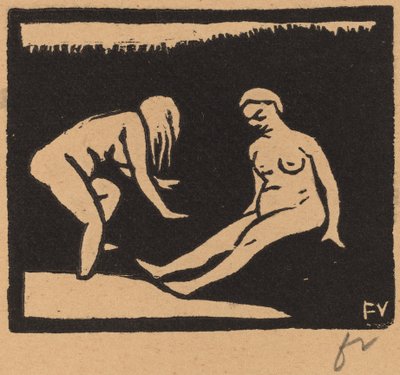 Lämnar vattnet (La sortie du bain) av Félix Vallotton