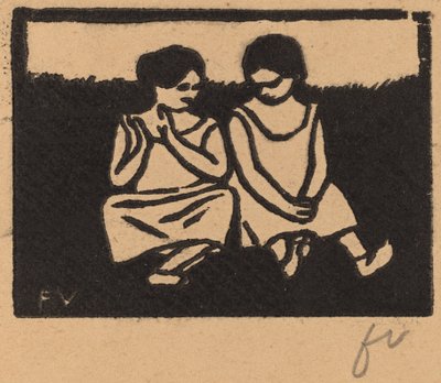 Två flickor i Chemises av Félix Vallotton