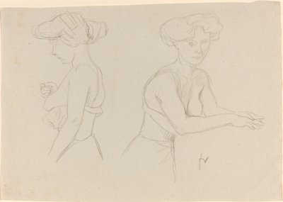 Två studier av en kvinna som klär sig av Félix Vallotton