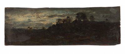 Barbizon, kväll, 1800-talets andra hälft (olja på trä) av Félix Ziem
