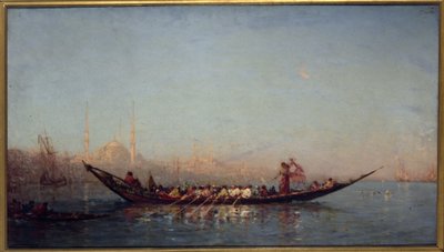 Konstantinopel, sultanens caïque, mellan 1880 och 1890 (olja på duk) av Félix Ziem