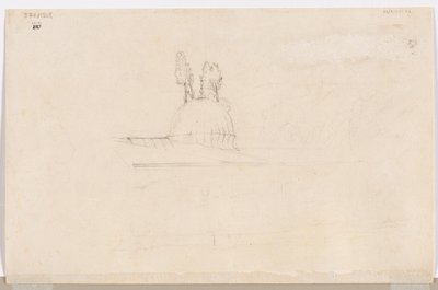 Skiss för paviljong nära en moské, 1800-tal. av Félix Ziem