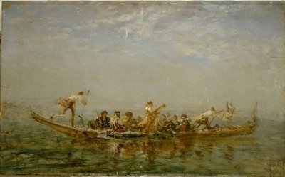 The caïque, mellan 1880 och 1890 (olja på trä) av Félix Ziem
