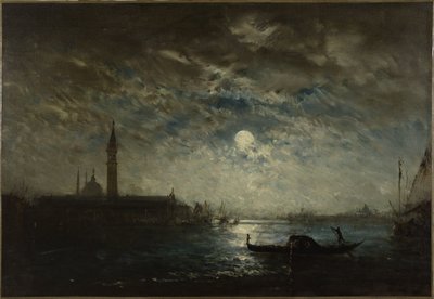 Venedig och Campanile i månskenet, mellan 1870 och 1890 (olja på duk) av Félix Ziem
