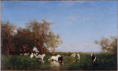 Vilda hästar i Camargue, mellan 1890 och 1895 (olja på duk) av Félix Ziem
