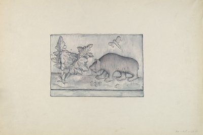 Reliefpanel av björn av Flora Merchant
