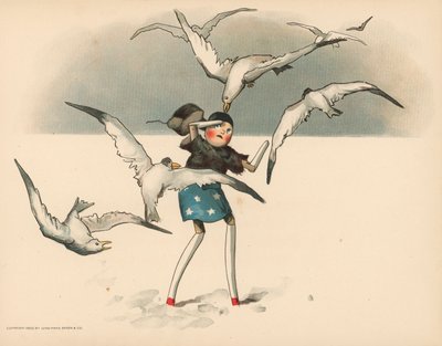 Illustration för Golliwoggs Polar Adventures av Florence K. Upton