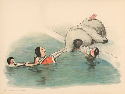 Illustration för Golliwoggs Polar Adventures av Florence K. Upton