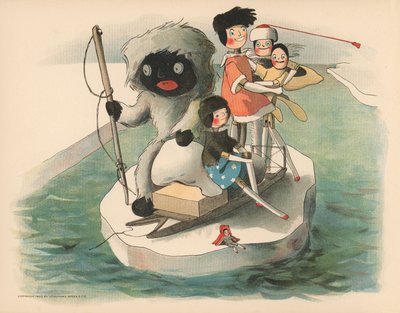 Illustration för Golliwoggs Polar Adventures av Florence K. Upton