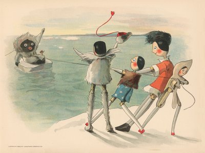 Illustration för Golliwoggs Polar Adventures av Florence K. Upton