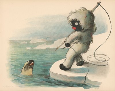 Illustration för Golliwoggs Polar Adventures av Florence K. Upton
