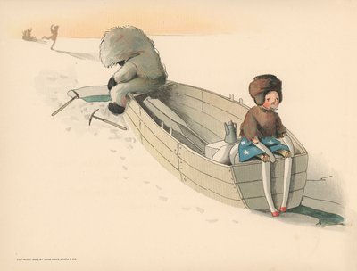 Illustration för Golliwoggs Polar Adventures av Florence K. Upton