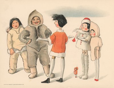 Illustration för Golliwoggs Polar Adventures av Florence K. Upton