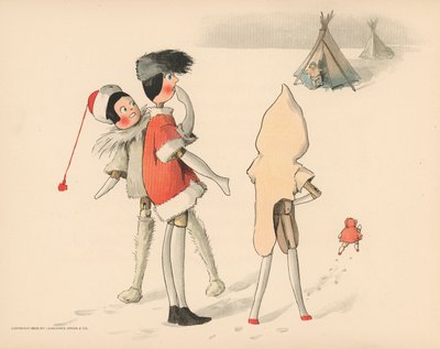 Illustration för Golliwoggs Polar Adventures av Florence K. Upton