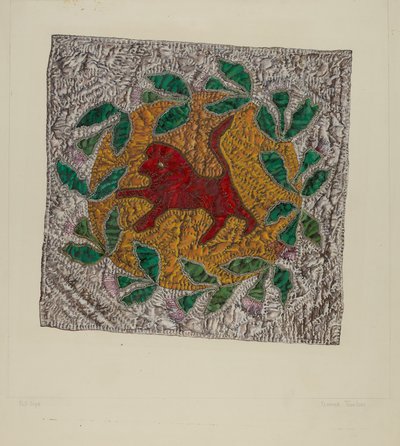 Quiltblock "Red Lion" av Florence Truelson