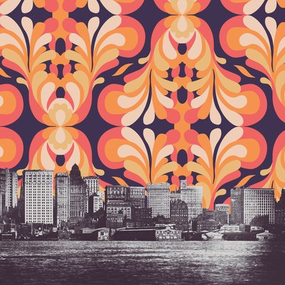 Färgglad himmel ovanför New York av Florent Bodart