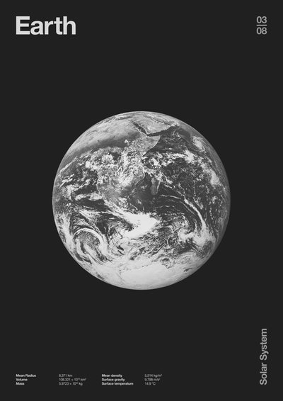 Earth : Minimal Planets Datas, 2023 (digital) av Florent Bodart
