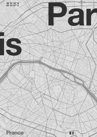 Paris Minimal Karta av Florent Bodart
