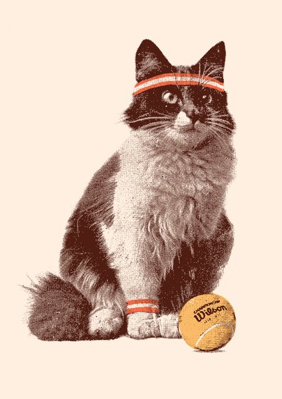 Tennis Cat, 2021 (digital) av Florent Bodart