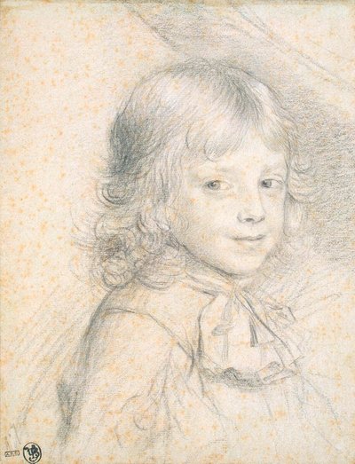 Porträtt av Filip av Savojen som ett barn, 1660-1670-talen. av Florent de La Mare Richart