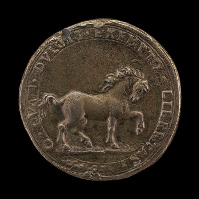 Horse Pawing the Earth, c.1545 (gjutet icke-sterling silver) (baksidan av 6240388) av Florentine School